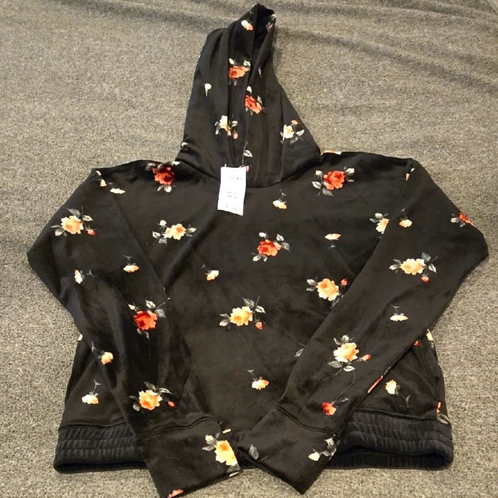 Floral Black Hoodie